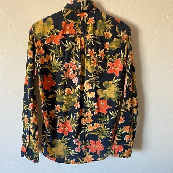 American Eagle Outfitters Long Sleeve Hawaiian Print Button Front Shirt - Picture 6 of 6